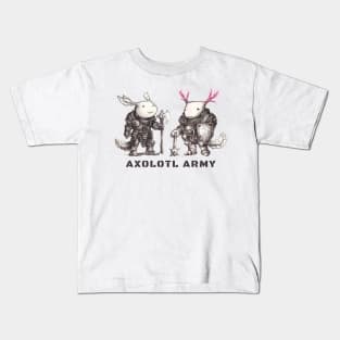 Axolotl Army medieval - Armored Ajolotl Kids T-Shirt